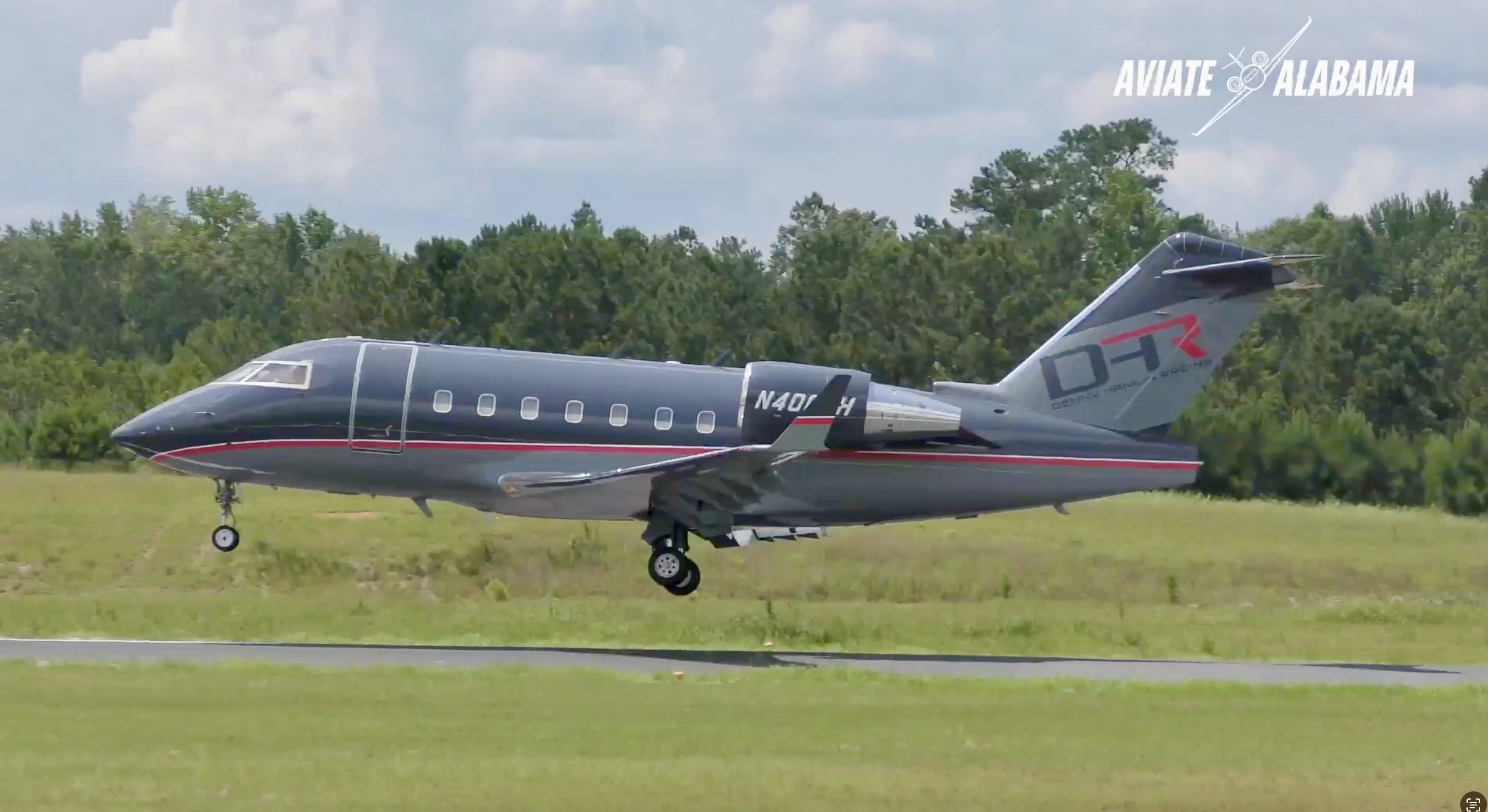 Denny Hamlin's private plane landing